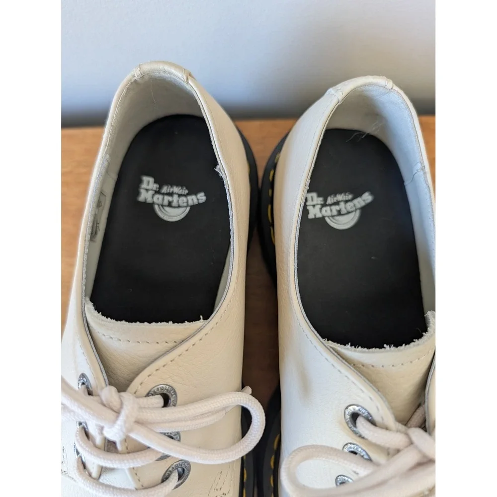 Dr. Martens‎ 8053 Quad Platform Pisa Leather Shoes Parchment Beige 30612 US 9 L